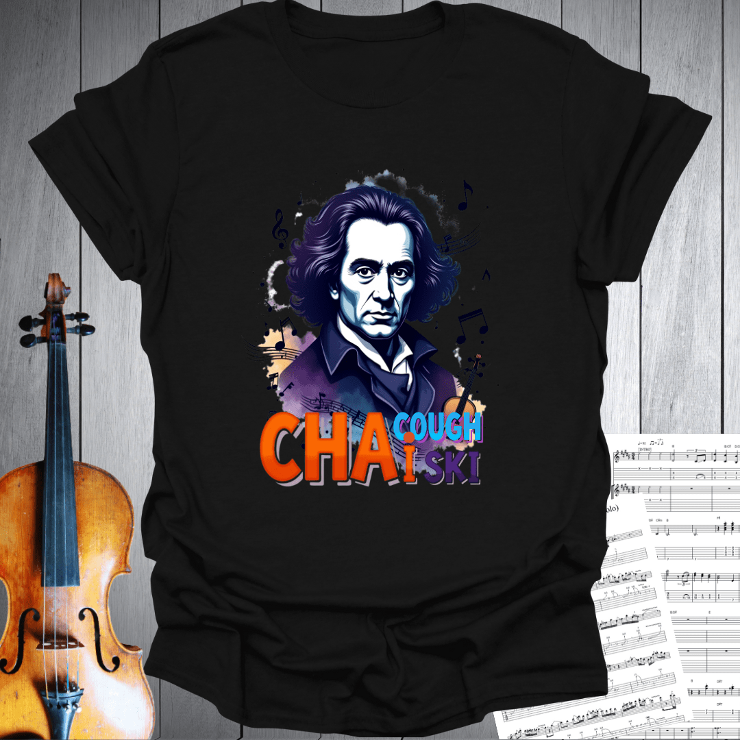 Printify T-Shirt Black / S Chai Cough Ski Tchaikovsky  T-Shirt