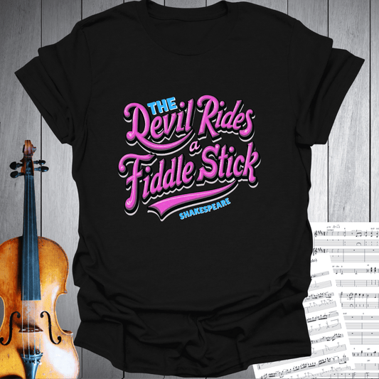 Printify T-Shirt Black / S Devil Rides Fiddle Stick T-Shirt