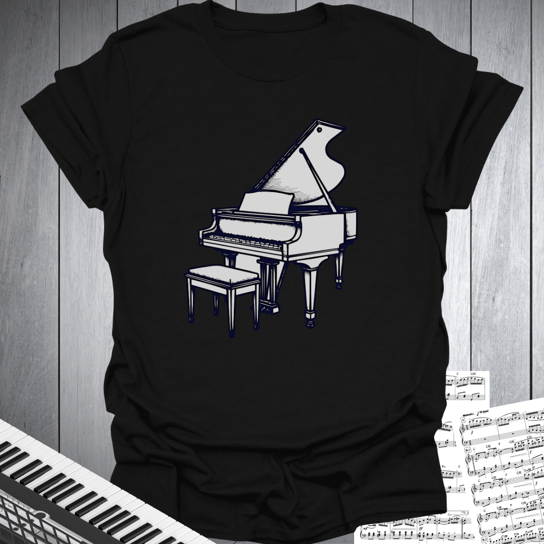 Grand Piano Line Art T-Shirt