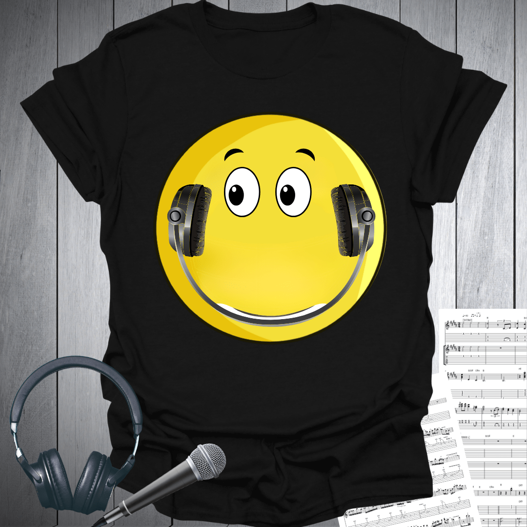 Headphone Smile Music Emoji T-Shirt