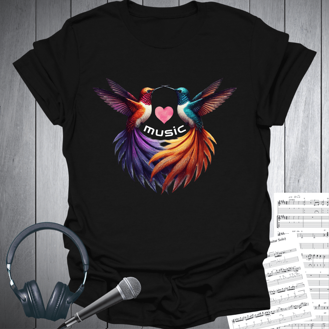 Love Music Humming Heart Birds T-Shirt