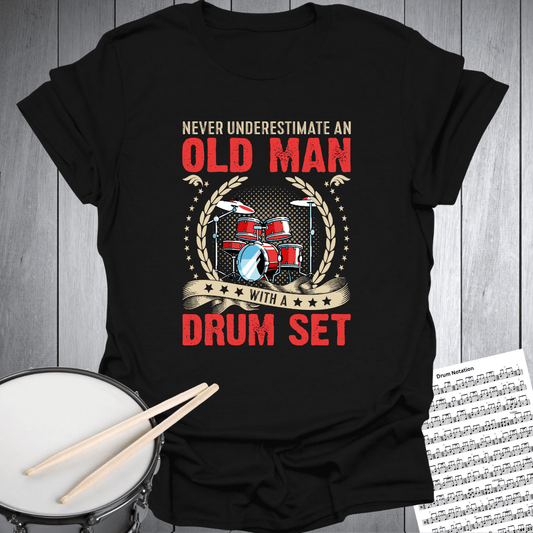 Old Man With Drum Set T-Shirt