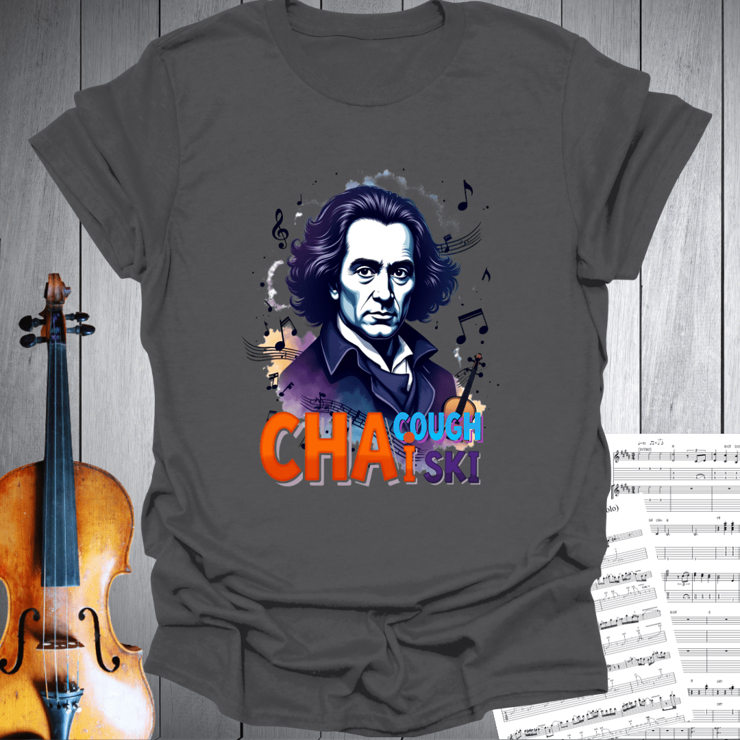 Printify T-Shirt Charcoal / S Chai Cough Ski Tchaikovsky  T-Shirt