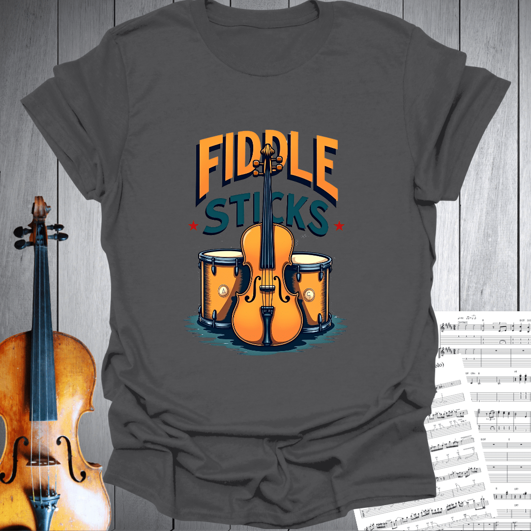 Printify T-Shirt Charcoal / S Fiddle Sticks fun Music T-Shirt