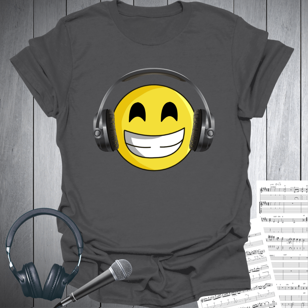 Happy Headphone Music Emoji T-Shirt