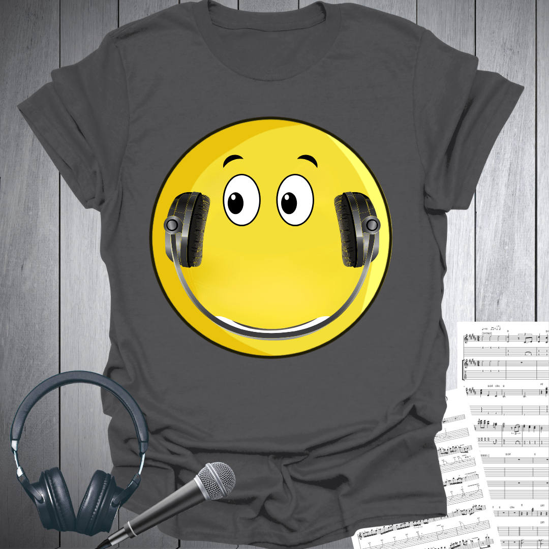 Headphone Smile Music Emoji T-Shirt