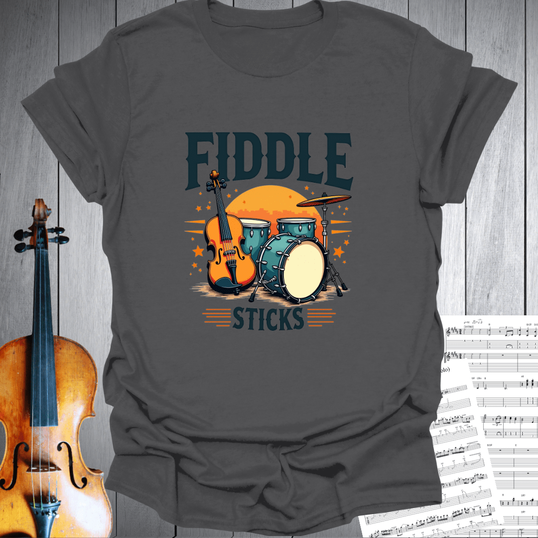 Printify T-Shirt Charcoal / S Oh Fidddlesticks Fun T-Shirt