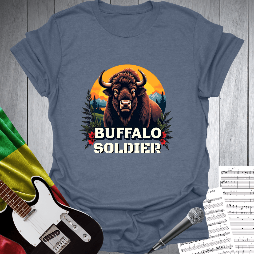 Printify T-Shirt Heather Indigo / S Buffalo Soldier Music T-Shirt