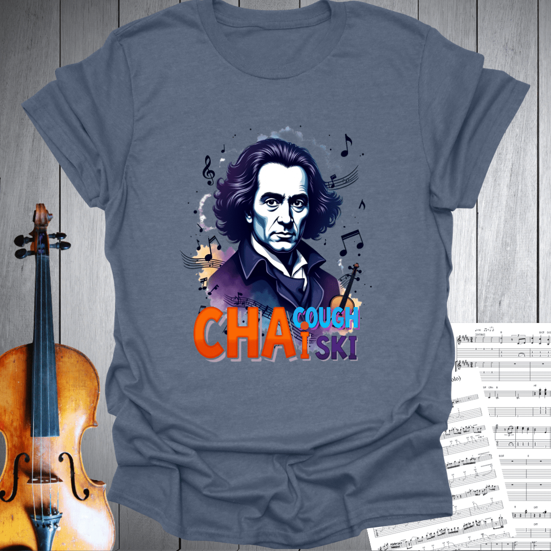 Printify T-Shirt Heather Indigo / S Chai Cough Ski Tchaikovsky  T-Shirt