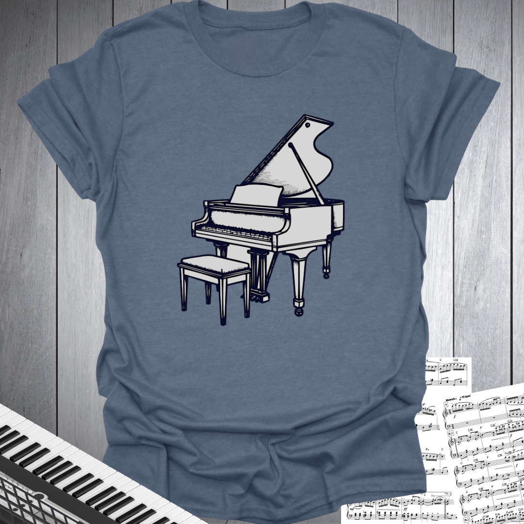 Grand Piano Line Art T-Shirt