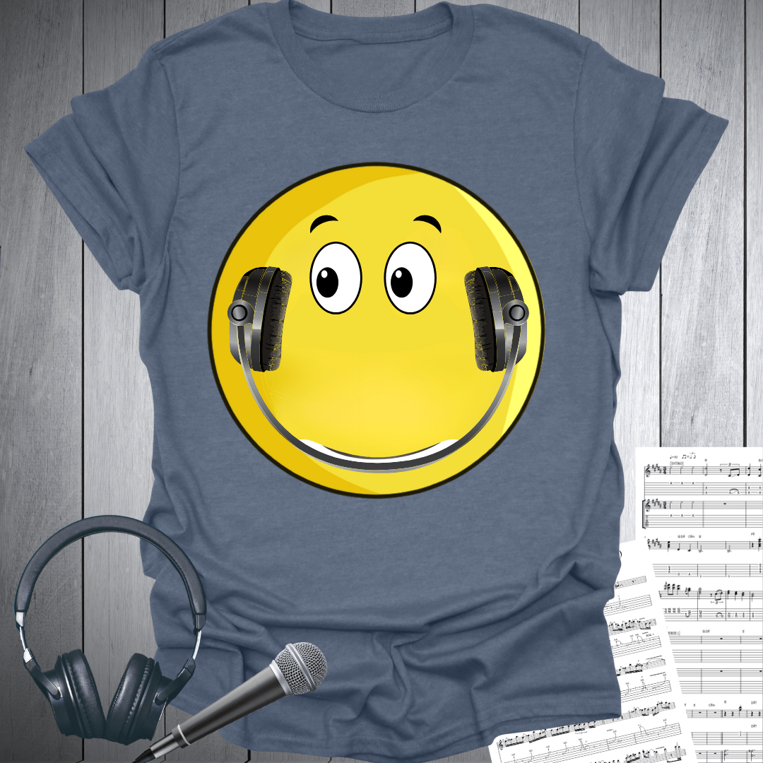 Headphone Smile Music Emoji T-Shirt