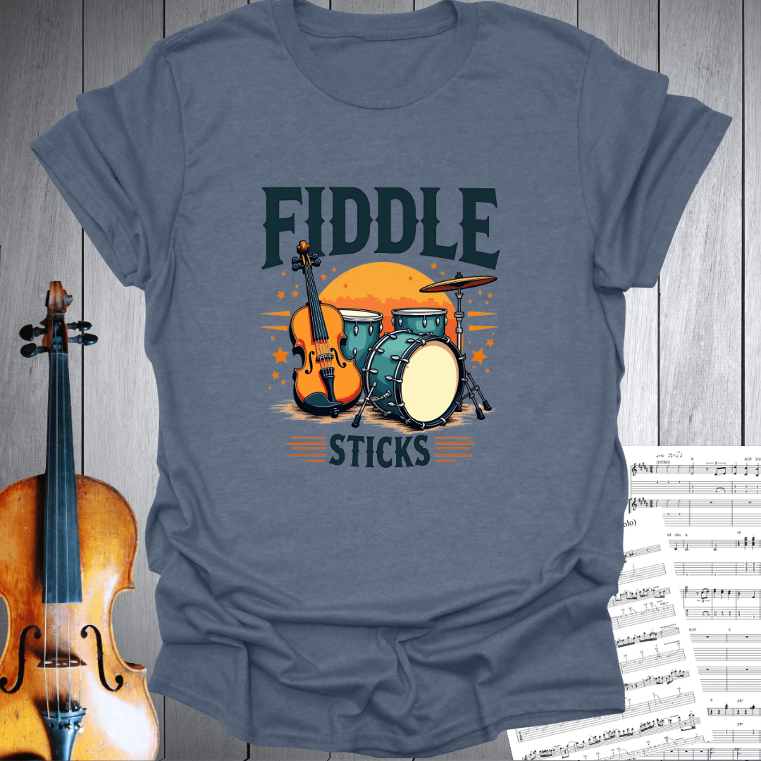 Printify T-Shirt Heather Indigo / S Oh Fidddlesticks Fun T-Shirt