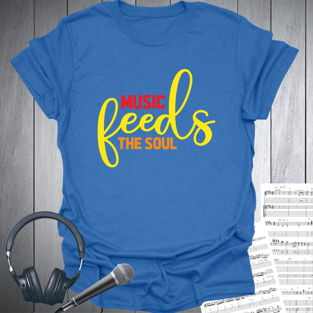 Printify T-Shirt Heather Royal / S Music Feeds the Soul T-Shirt