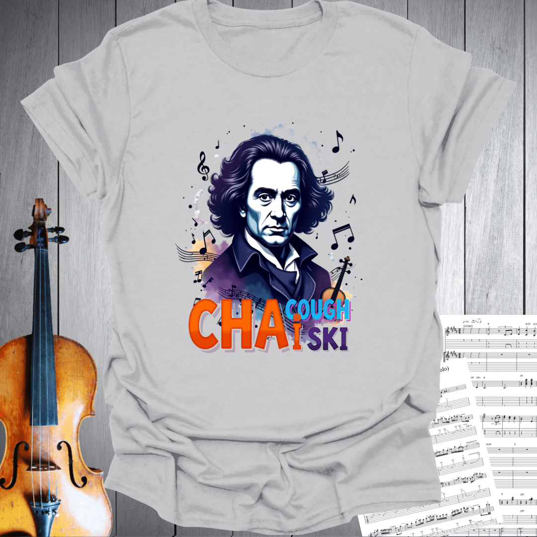 Printify T-Shirt Ice Grey / S Chai Cough Ski Tchaikovsky  T-Shirt