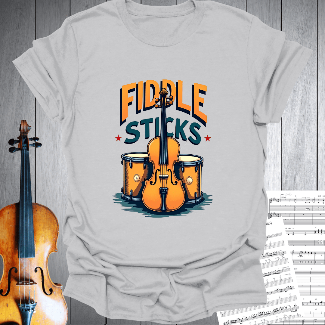 Printify T-Shirt Ice Grey / S Fiddle Sticks fun Music T-Shirt