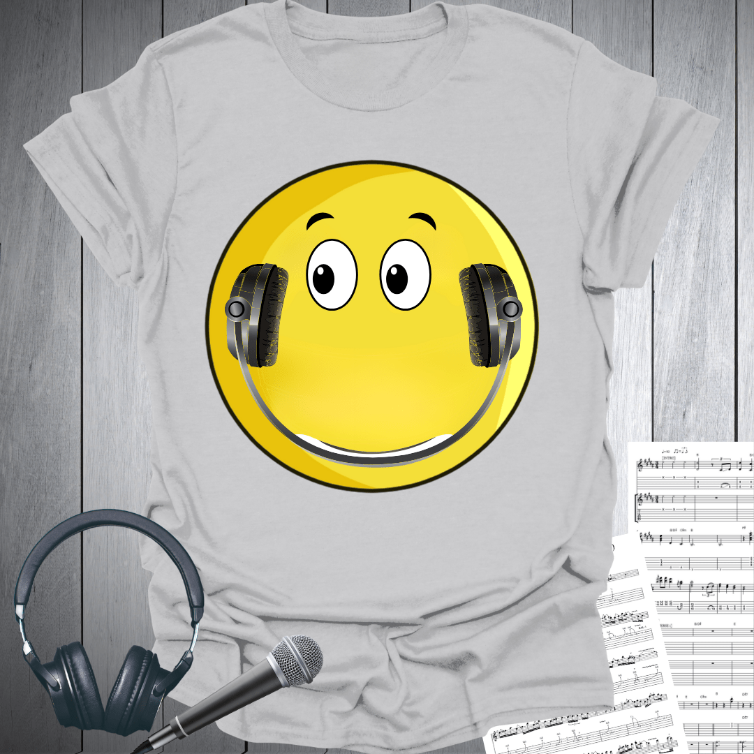 Headphone Smile Music Emoji T-Shirt