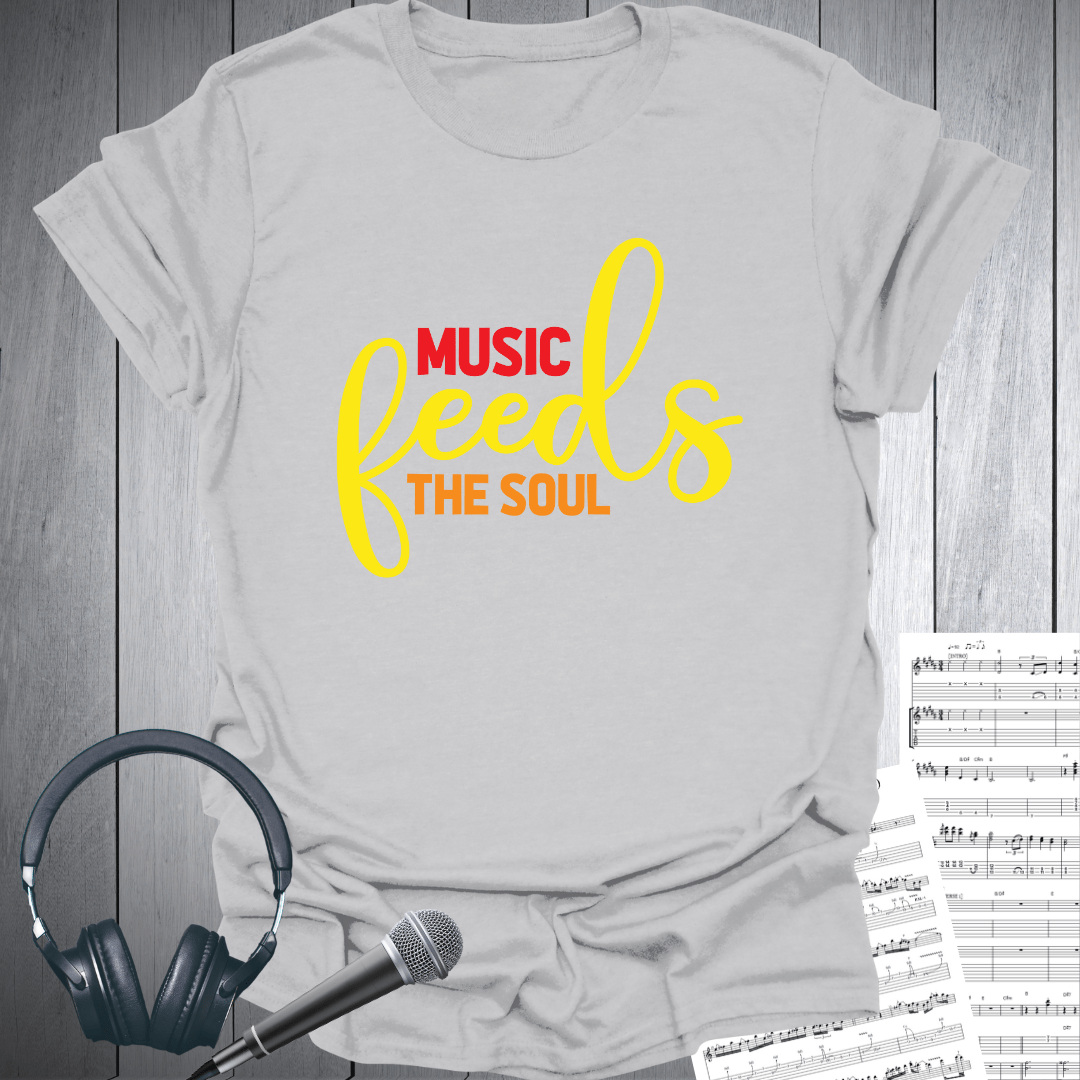 Printify T-Shirt Ice Grey / S Music Feeds the Soul T-Shirt