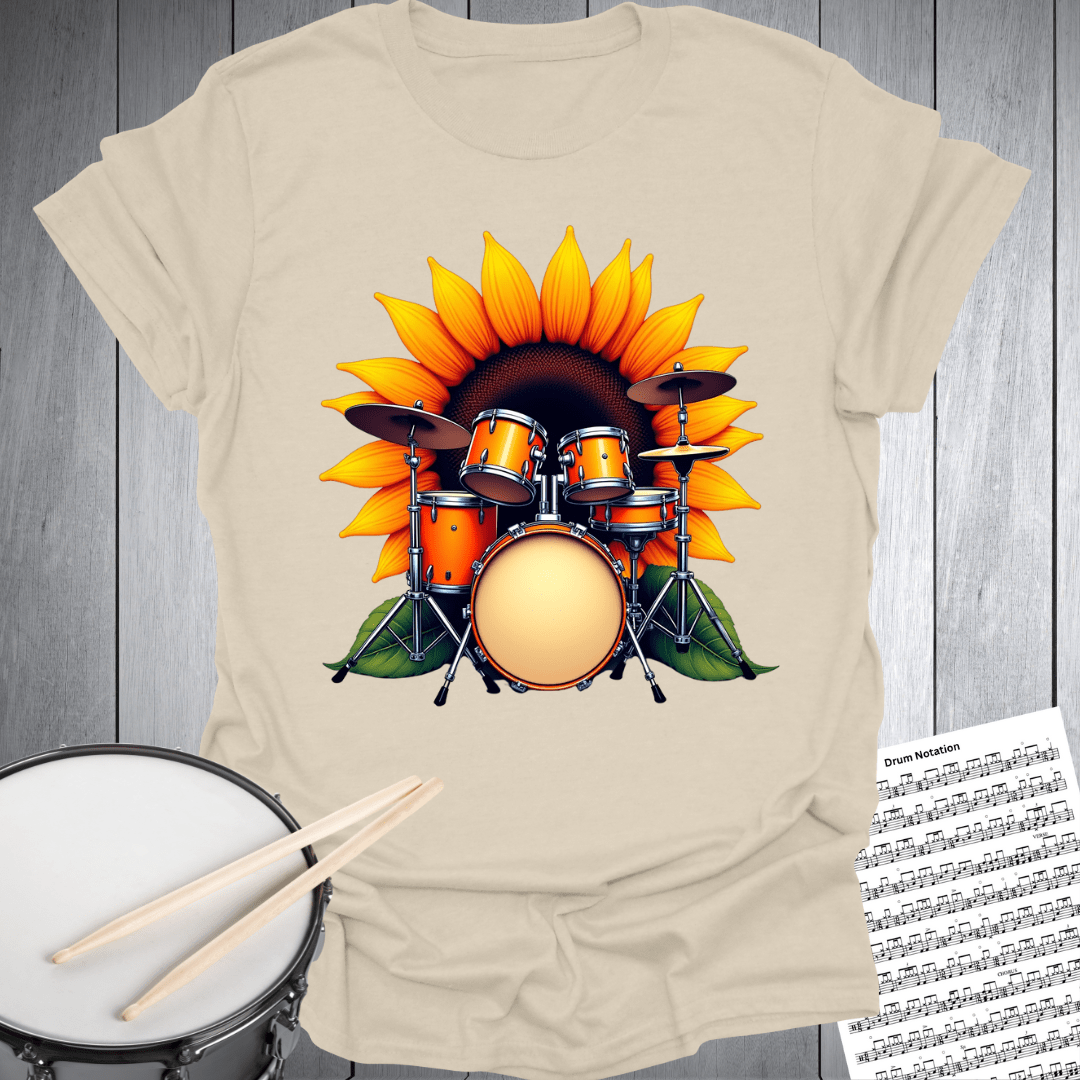 Summer Sunflower Drumming T-Shirt