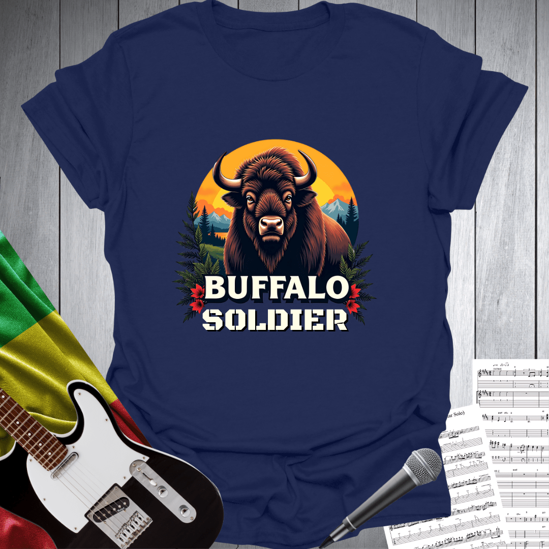 Printify T-Shirt Navy / S Buffalo Soldier Music T-Shirt