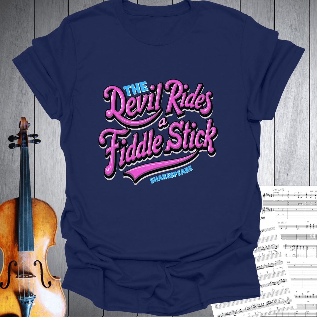 Printify T-Shirt Navy / S Devil Rides Fiddle Stick T-Shirt