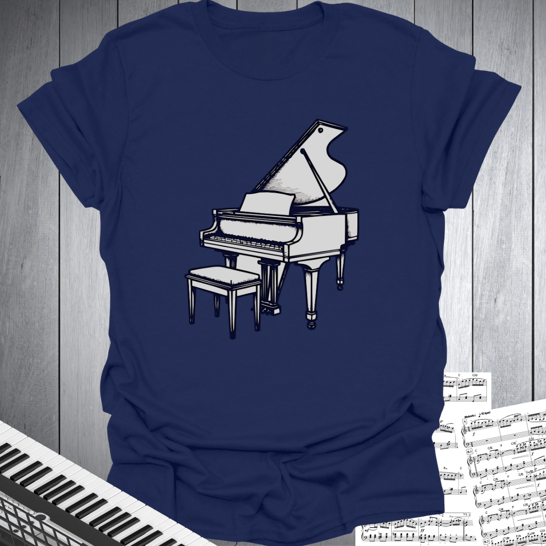 Grand Piano Line Art T-Shirt