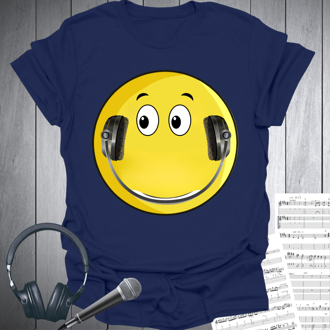 Headphone Smile Music Emoji T-Shirt