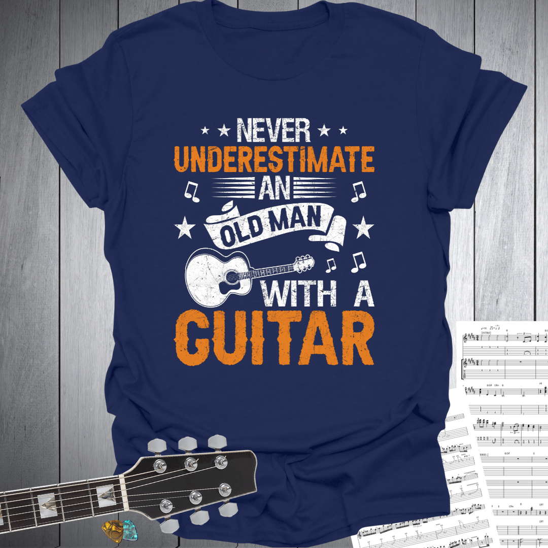 Old Man With Guitar T-Shirt