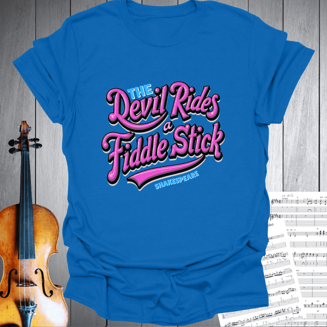 Printify T-Shirt Royal / S Devil Rides Fiddle Stick T-Shirt